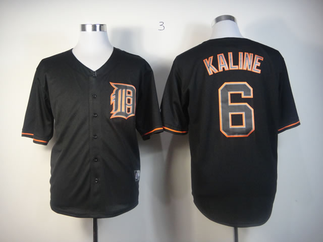 Men Detroit Tigers #6 Kaline Black MLB Jerseys